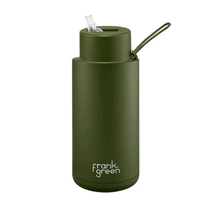 34oz Reusable Bottle - Straw Lid - Khaki