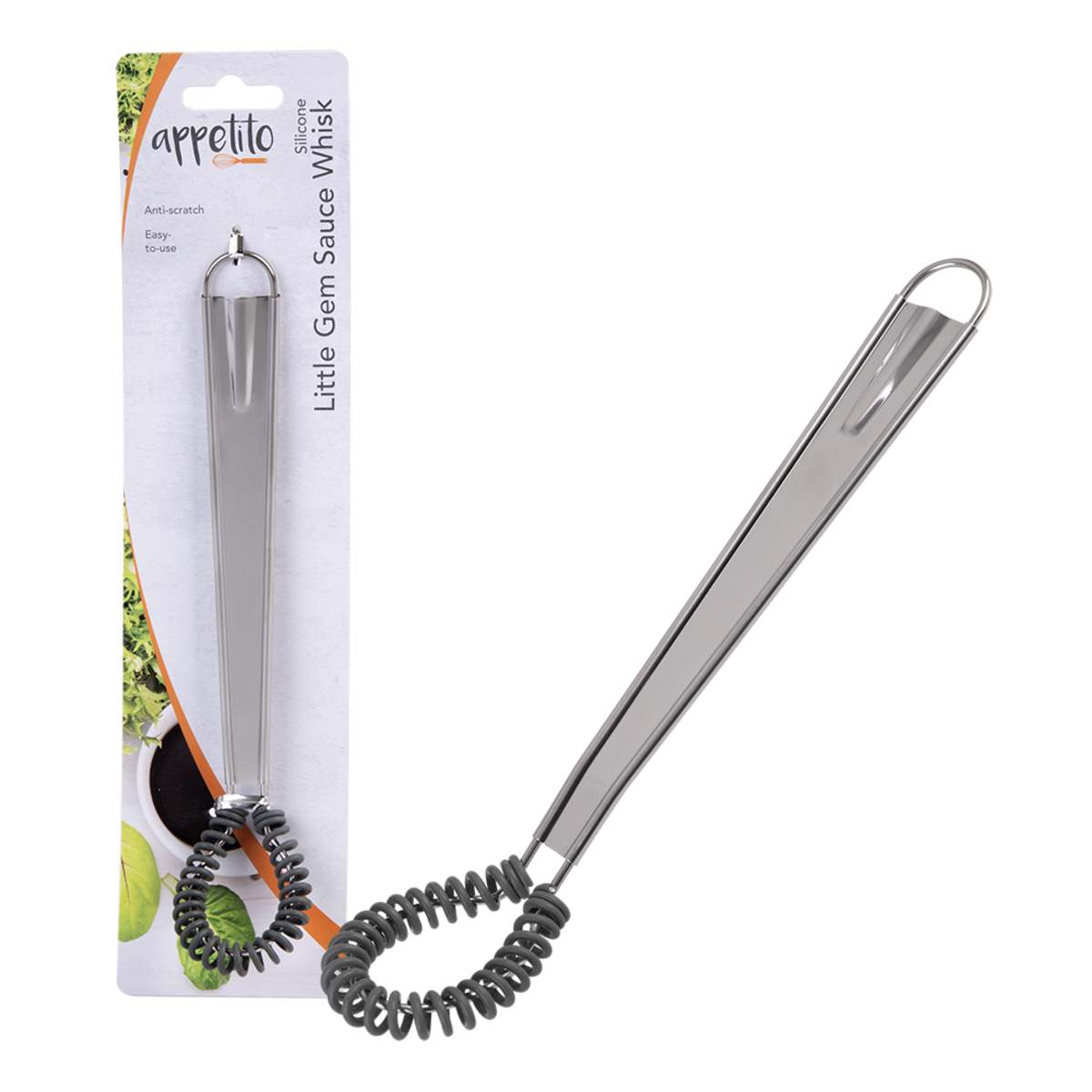 Appetito Silicone Little Gem Whisk with Packaging Shot