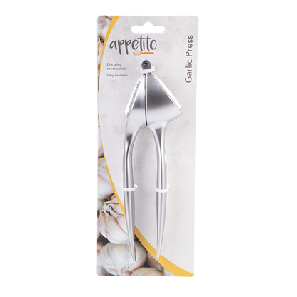 Appetito Easy Clean Garlic Press in Packaging