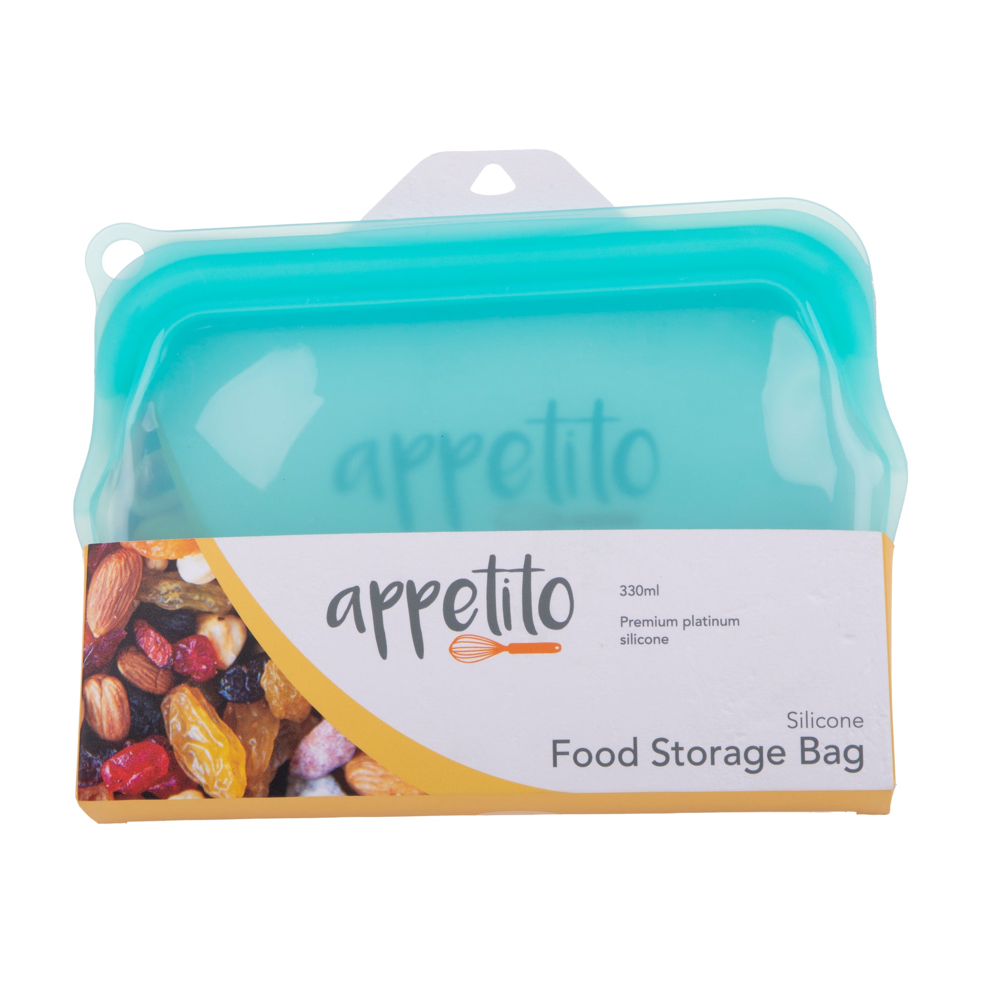 Appetito Silicone Food Storage Bag 330ml Aqua