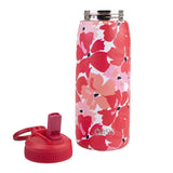 Oasis Stainless Steel D/W Ins. Sports Bottle W/ Sipper Straw Red Poppies