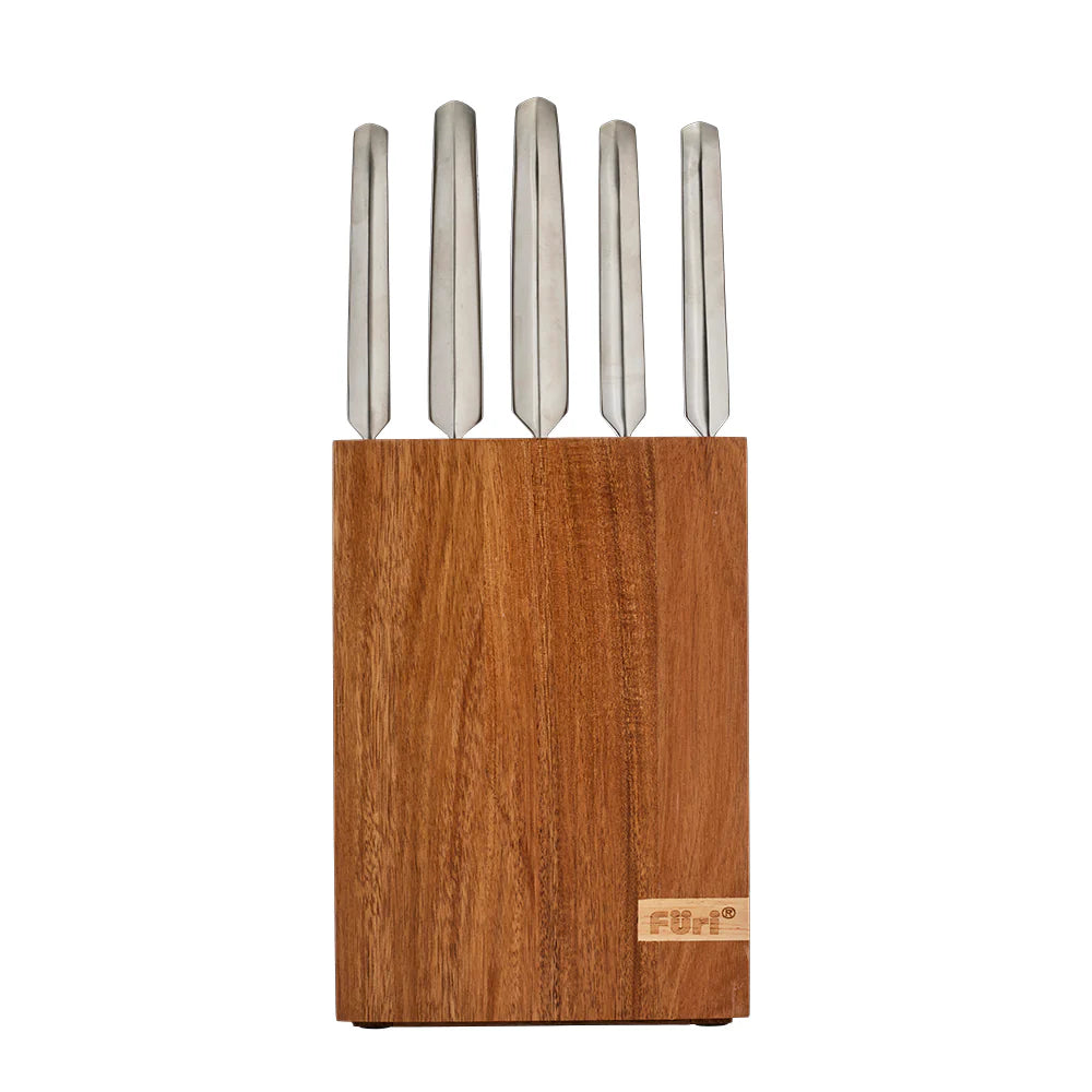 7 Piece Acacia Knife Block and Sharpener