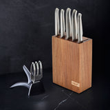 Furi Pro Acacia 7pce Knife Block with Bonus Sharpener