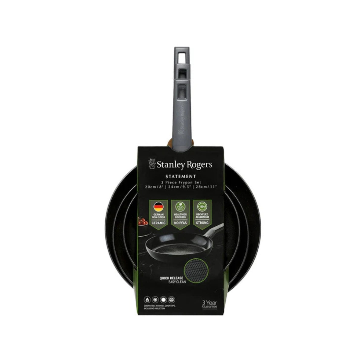 Stanley Rogers Statement 3 Piece Fry Pan Set 20cm 24cm 28cm