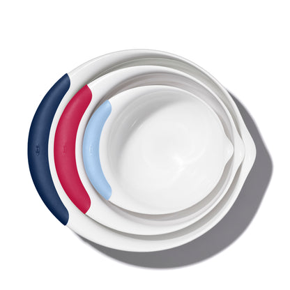 Top down view of the Oxo Good Grips 3pce Mixing Bowl Set