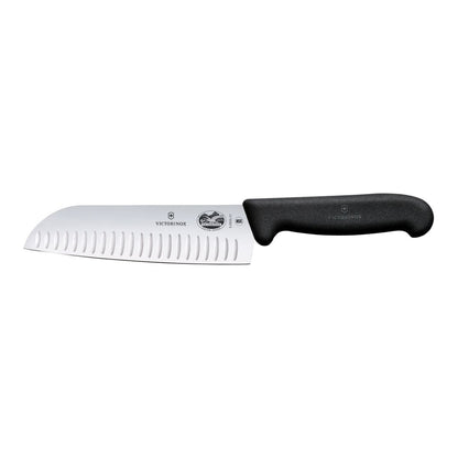 Fibrox Santoku Knife 17cm Fluted Edge Black