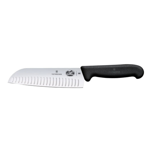Fibrox Santoku Knife 17cm Fluted Edge Black