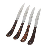 Stanley Rogers Pistol Grip Woodland Steak Knives 4 Piece Set Brown