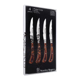 Stanley Rogers Pistol Grip Woodland Steak Knives 4 Piece Set Brown