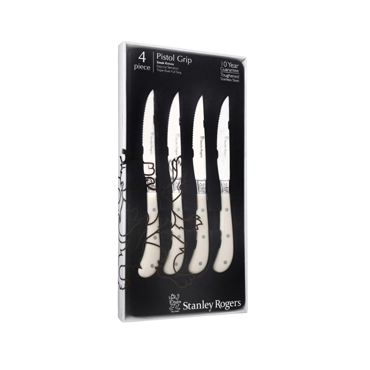 Stanley Rogers Pistol Grip Artisan Steak Knives Cream 4 Piece Set