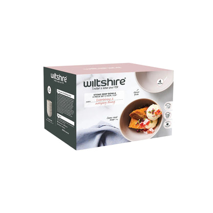 Wiltshire Stone Deep Bowls 4 Piece Set 14cm