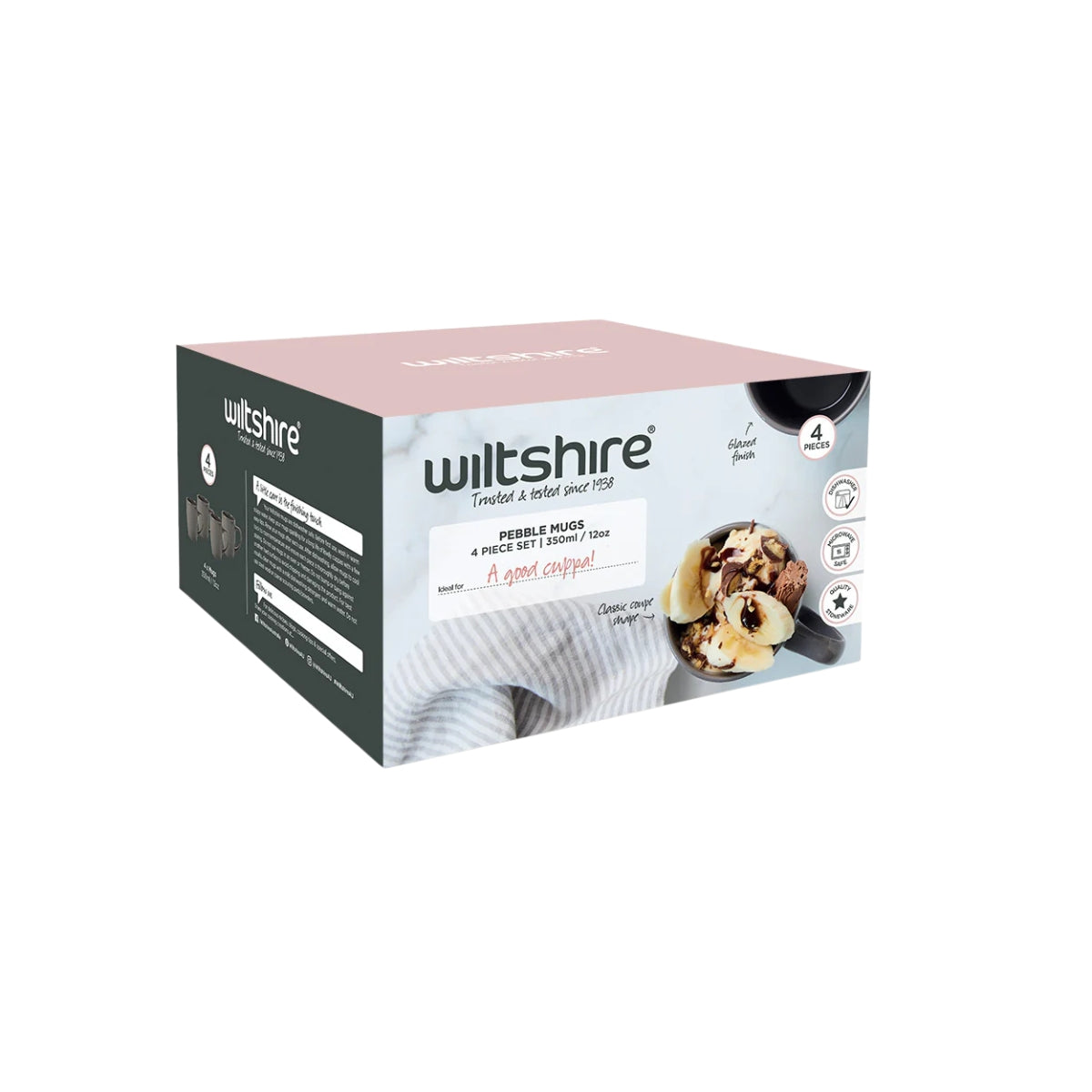 Wiltshire Pebble Mugs 4 Piece Set 350ml
