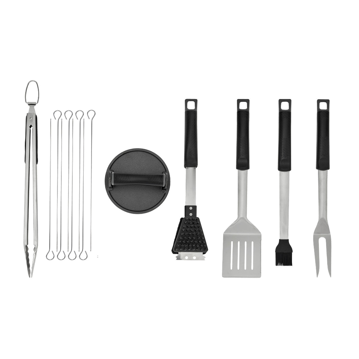 Wiltshire 15 Piece BBQ Set Hard Case Including Cast Iron Burger Press