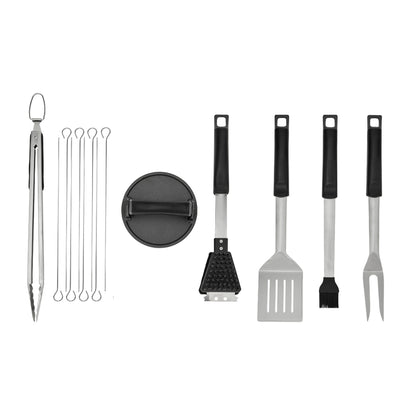 Wiltshire 15 Piece BBQ Set Hard Case Including Cast Iron Burger Press