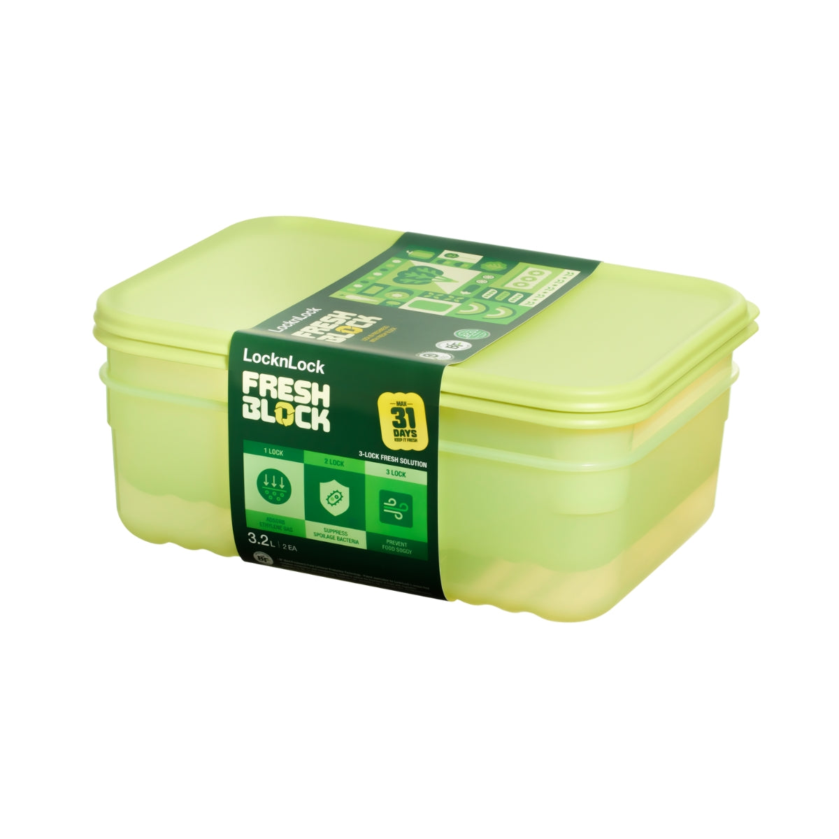 LocknLock Fresh Block 2pc Container Set - 3.2L