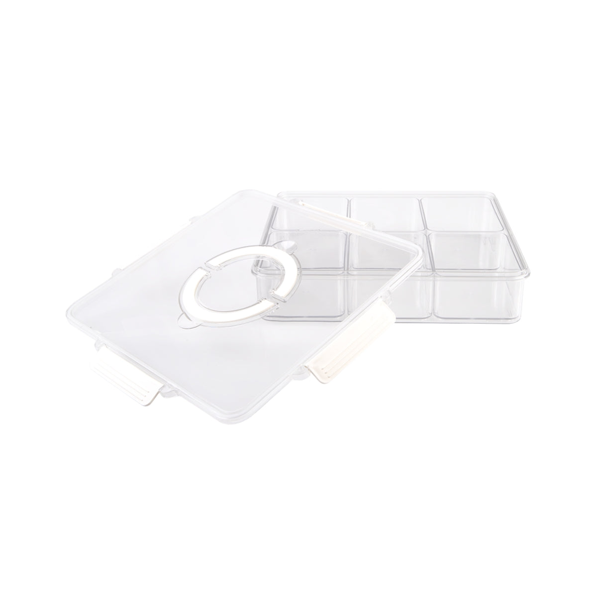 Alfresco Lane Square 6 Compartment Grazing Box with Carry Handles