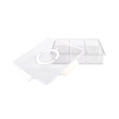 Alfresco Lane Square 6 Compartment Grazing Box with Carry Handles