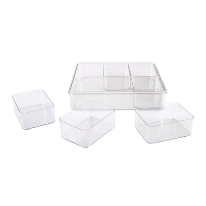 Alfresco Lane Square 6 Compartment Grazing Box with Carry Handles