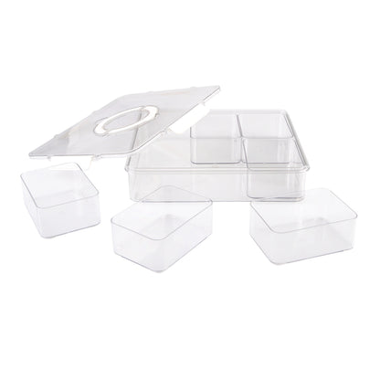 Alfresco Lane Square 6 Compartment Grazing Box with Carry Handles