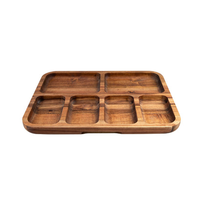Alfresco Lane Acacia Wood 6 Compartment Rectangular Grazing Platter With Lid