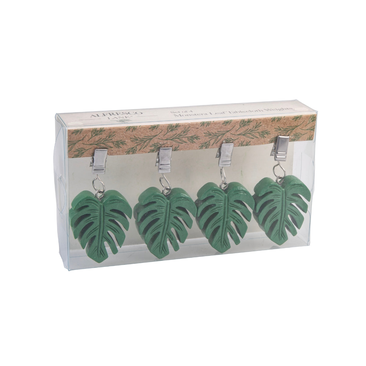 Alfresco Lane Tablecloth Weights Set 4 - Monstera Leaf