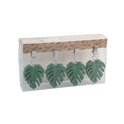 Alfresco Lane Tablecloth Weights Set 4 - Monstera Leaf