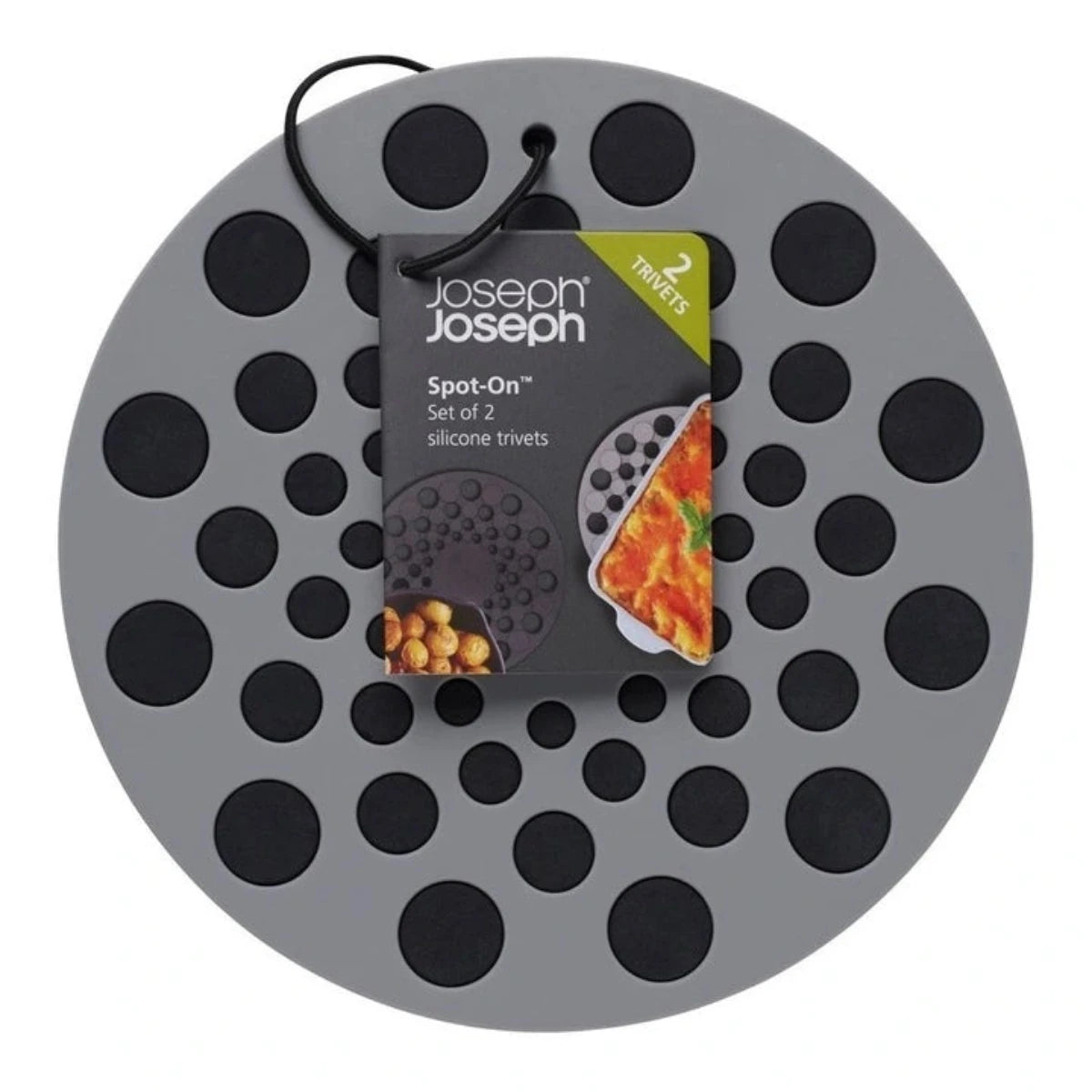 Spot-On Set of 2 Silicone Trivets (Round) - Grey