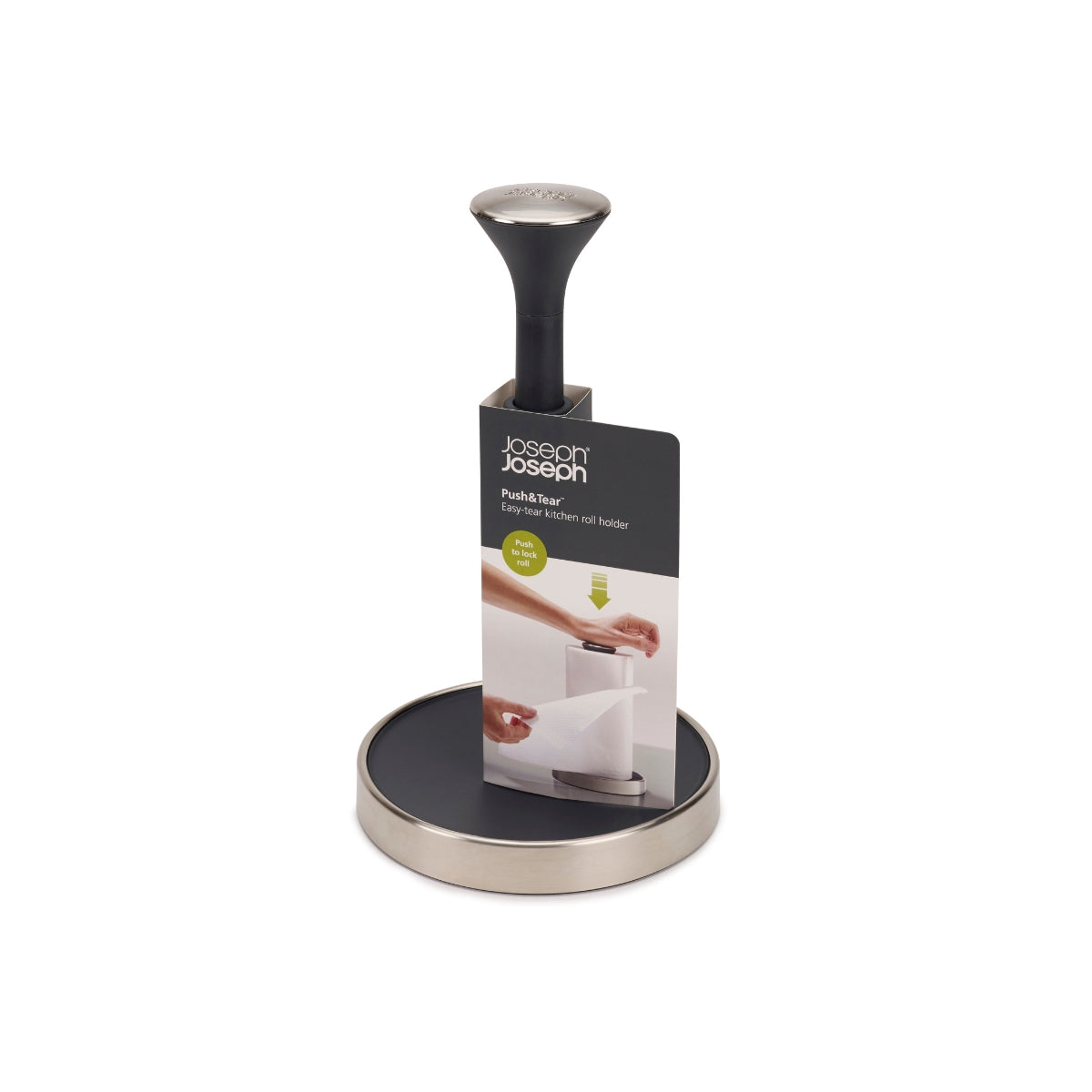 Push&Tear Kitchen Roll Holder Grey