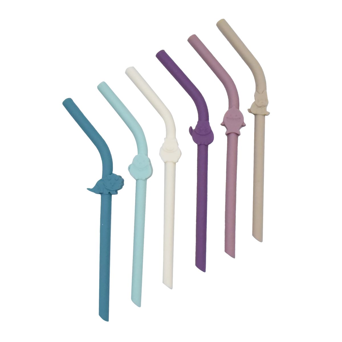 Melii Luxe Silicone Straws Set 6 (6 Assorted Colours)