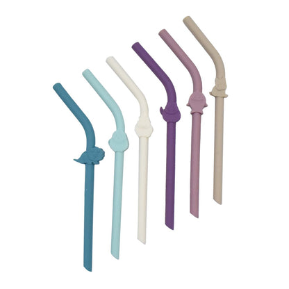 Melii Luxe Silicone Straws Set 6 (6 Assorted Colours)