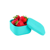 Omie Omiesnack Silicone Container 280ml - Teal with Strawberries