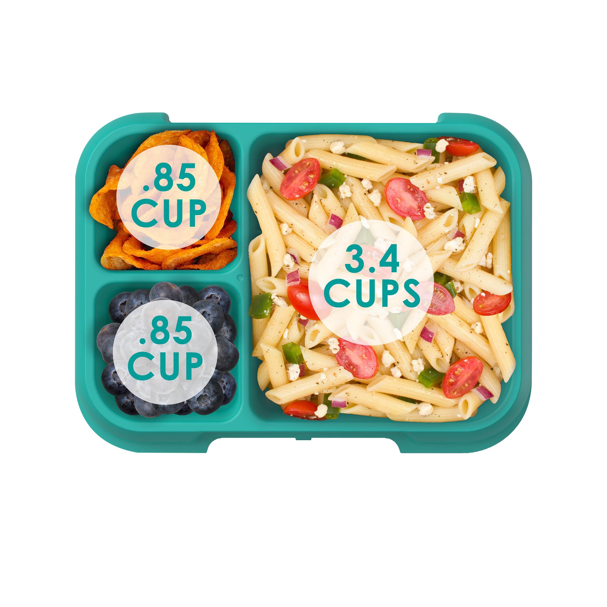 Bentgo Pop Lunch Box Coral & Teal Internal Measurements 