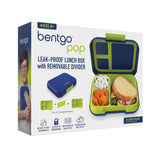 Packaging of the Bentgo Pop Lunch Box Navy and Chartreuse