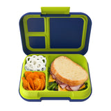Open View of the Bentgo Pop Lunch Box Navy Blue and Chartreuse