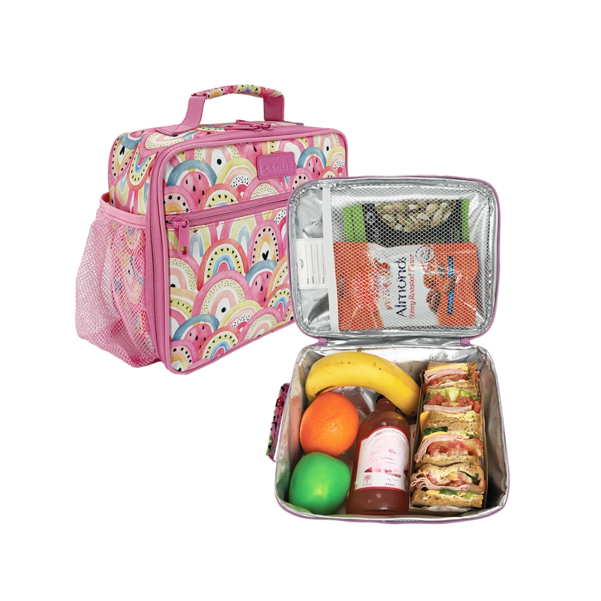 Sachi Insulated Crew Lunch Bag With Bottle Holder - Boho Rainbows