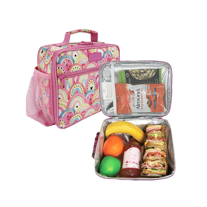 Sachi Insulated Crew Lunch Bag With Bottle Holder - Boho Rainbows