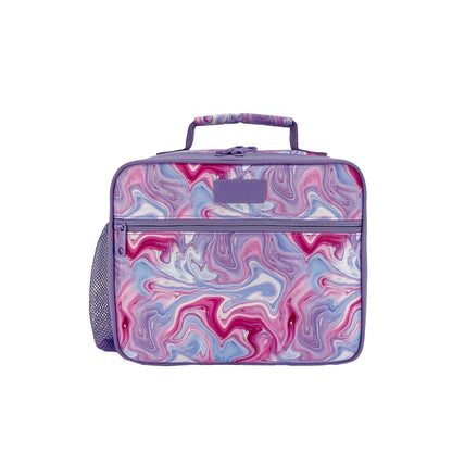 Sachi Insulated Crew Lunch Bag With Bottle Holder - Boho Marble Swirls