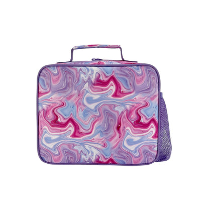Sachi Insulated Crew Lunch Bag With Bottle Holder - Boho Marble Swirls