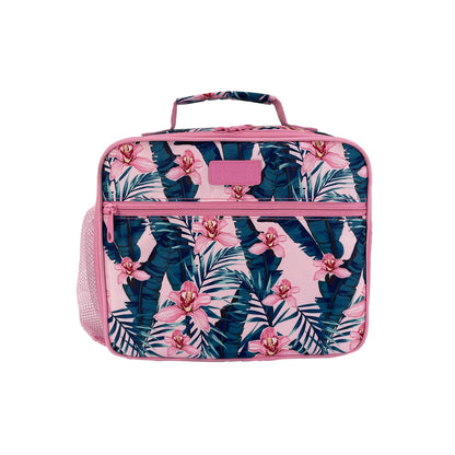 Sachi Insulated Crew Lunch Bag With Bottle Holder - Pink Orchids