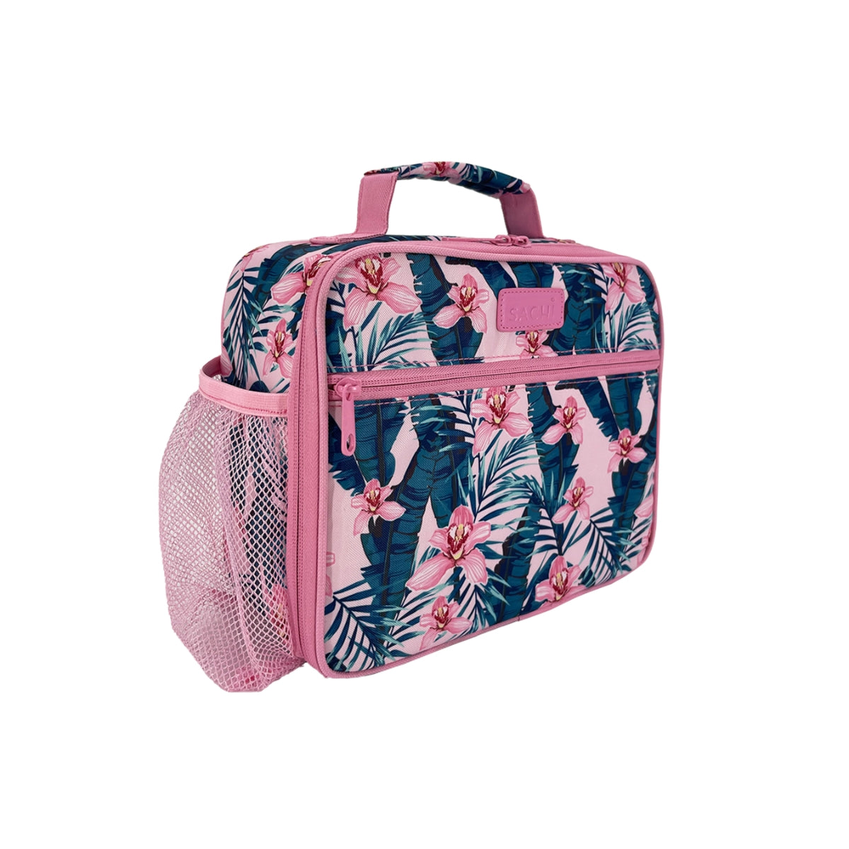 Sachi Insulated Crew Lunch Bag With Bottle Holder - Pink Orchids