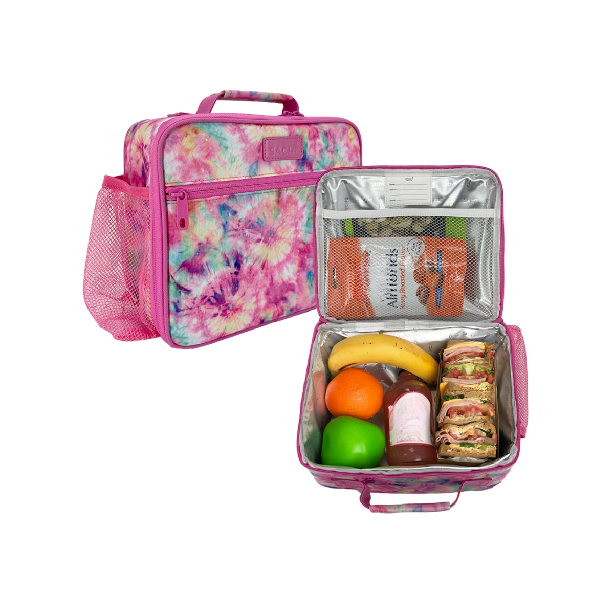 Sachi Insulated Crew Lunch Bag With Bottle Holder - Tie Dye Splash