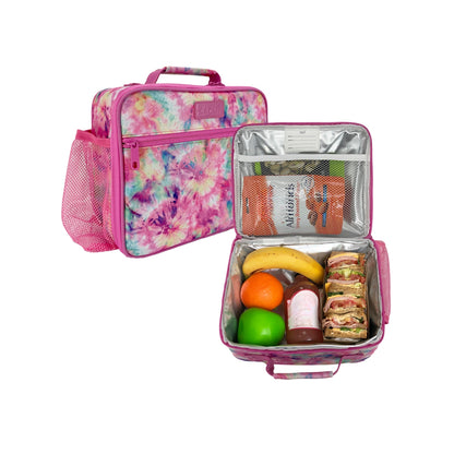 Sachi Insulated Crew Lunch Bag With Bottle Holder - Tie Dye Splash