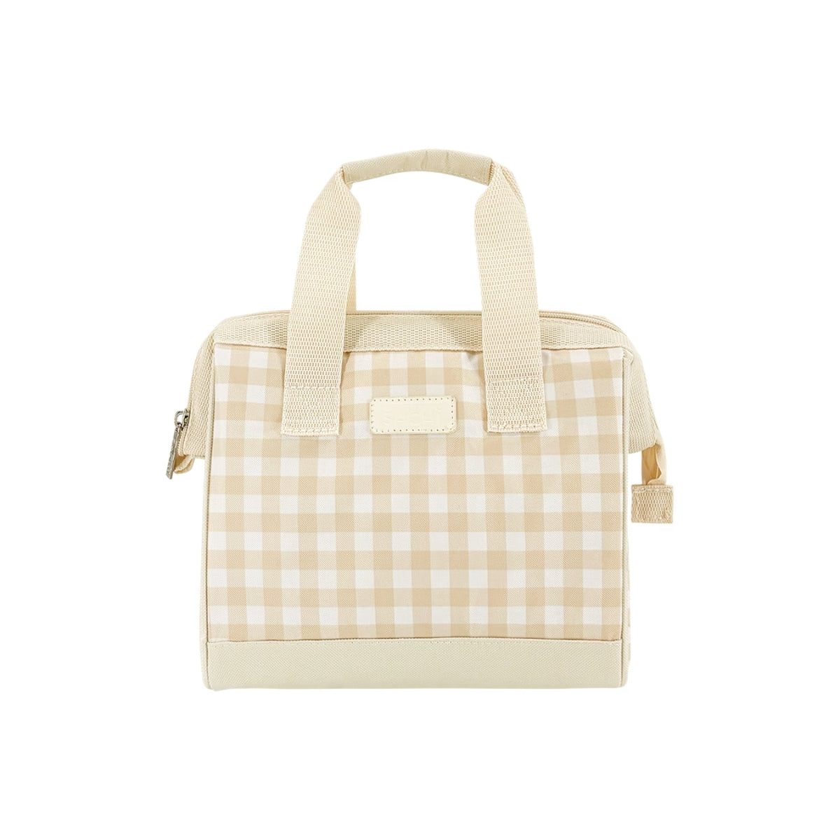 Sachi Insulated Lunch Bag - Beige Gingham