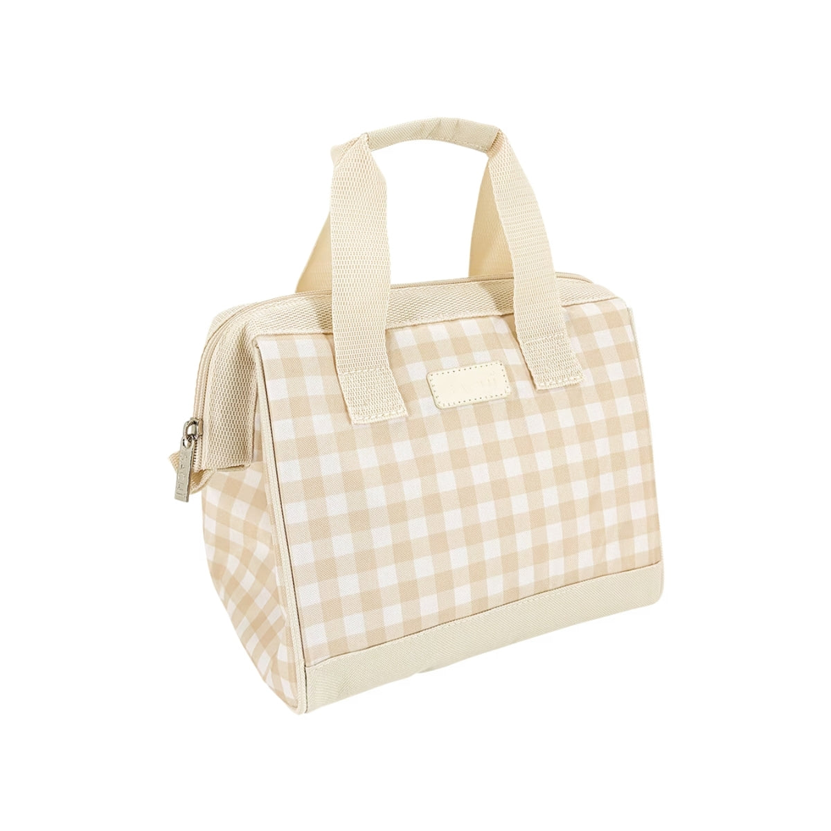 Sachi Insulated Lunch Bag - Beige Gingham