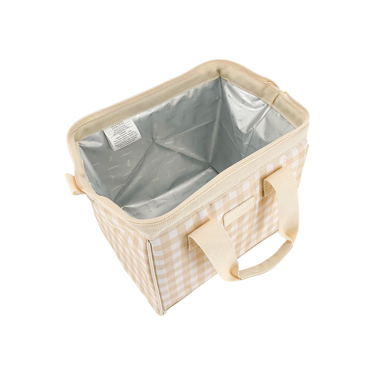 Sachi Insulated Lunch Bag - Beige Gingham