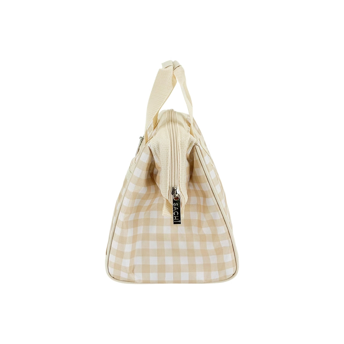 Sachi Insulated Lunch Bag - Beige Gingham