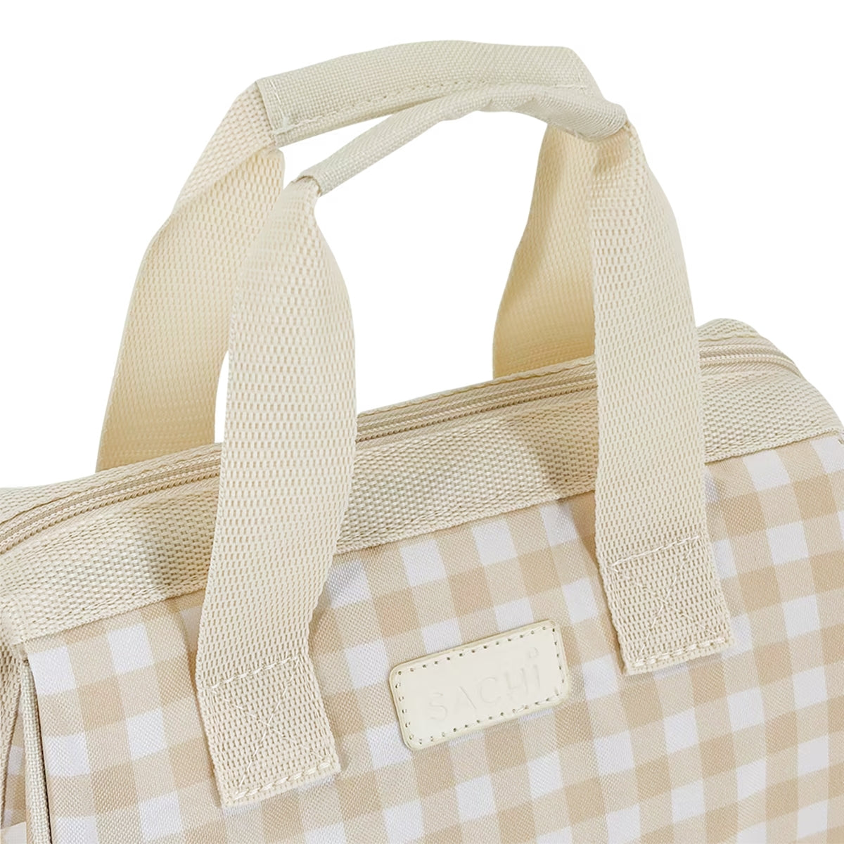 Sachi Insulated Lunch Bag - Beige Gingham