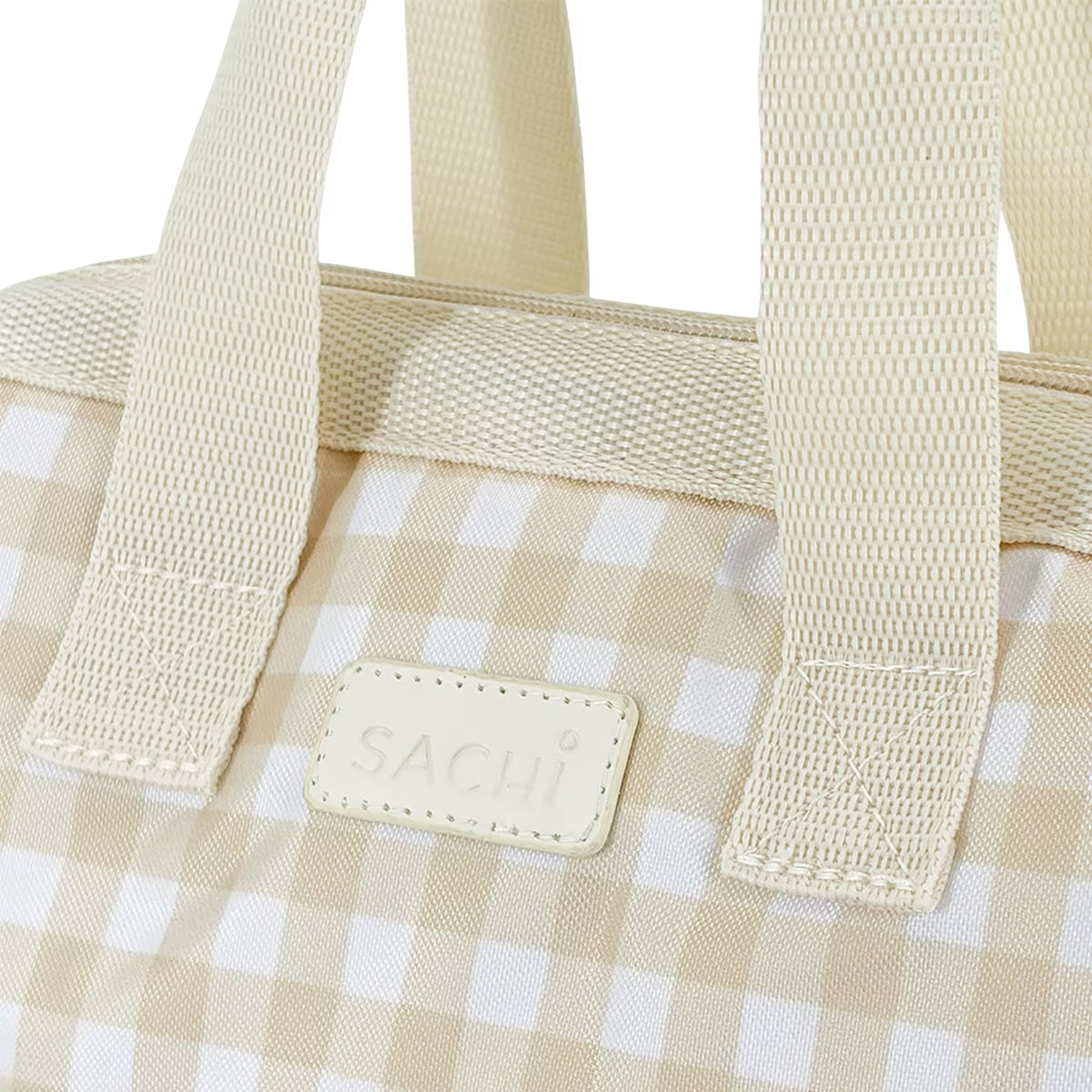 Sachi Insulated Lunch Bag - Beige Gingham