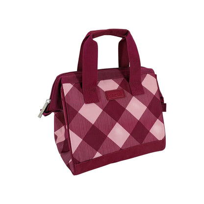 Sachi Insulated Lunch Bag - Burgundy Tartan