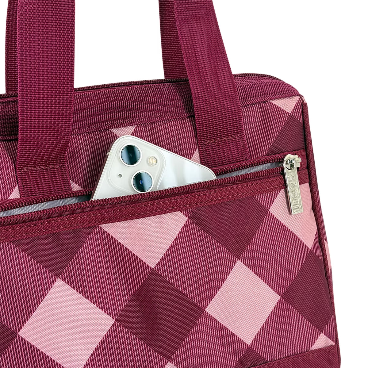 Sachi Insulated Lunch Bag - Burgundy Tartan